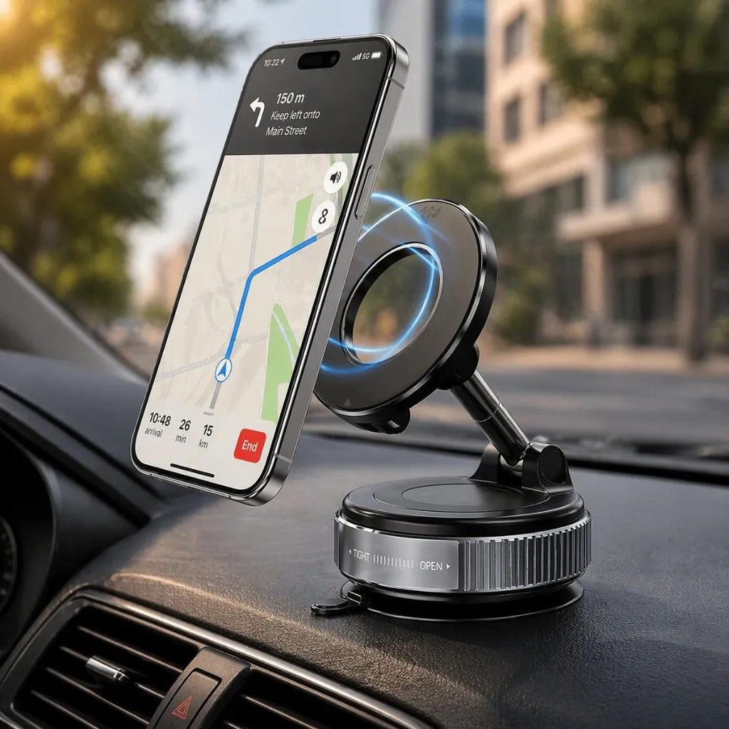 360° Magnetic Car Phone Holder – Universal Dashboard & Windshield Mount with 360° Rotation