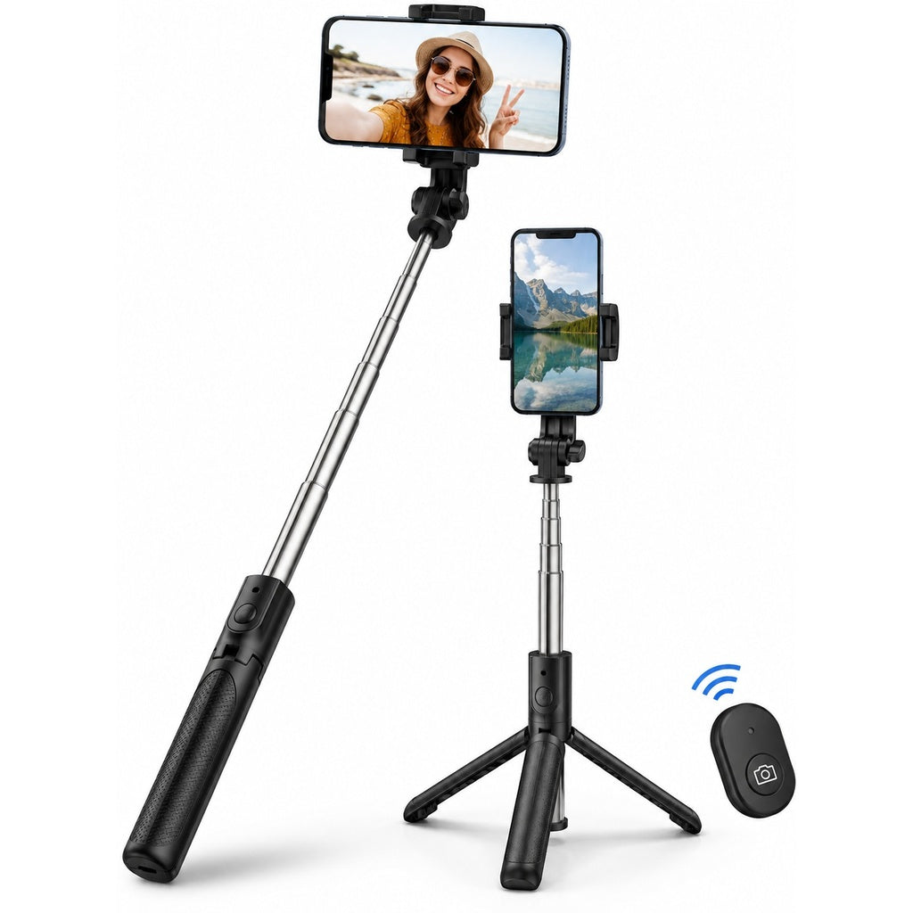 3-in-1 Selfie Stick Tripod with Wireless Remote – 80cm Extendable Phone Stand